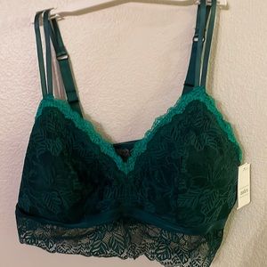 Green lace bralette